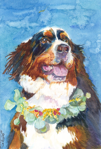 watercolor of dog