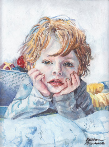 watercolor of boy